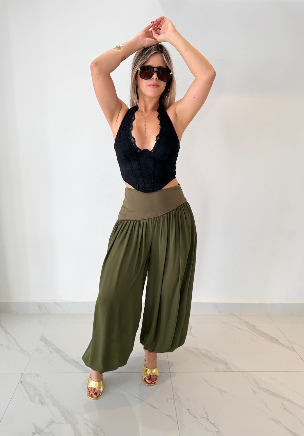 Militar Green Aladdin Pant