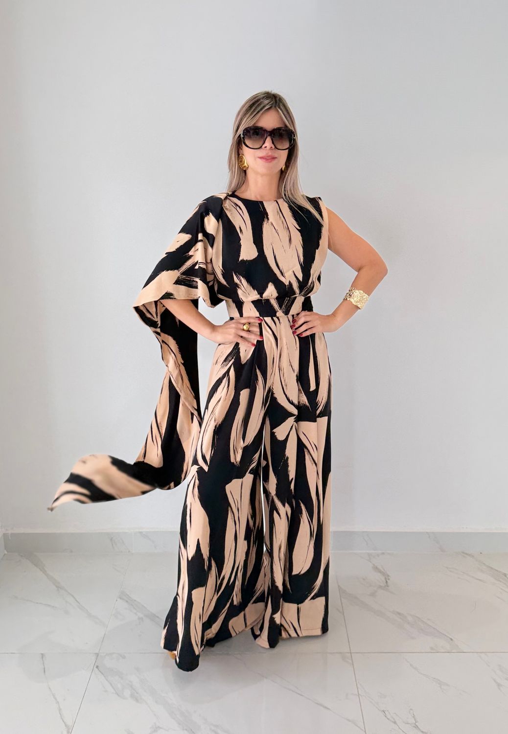 Black &amp; Nude Elegant Jumpsuit