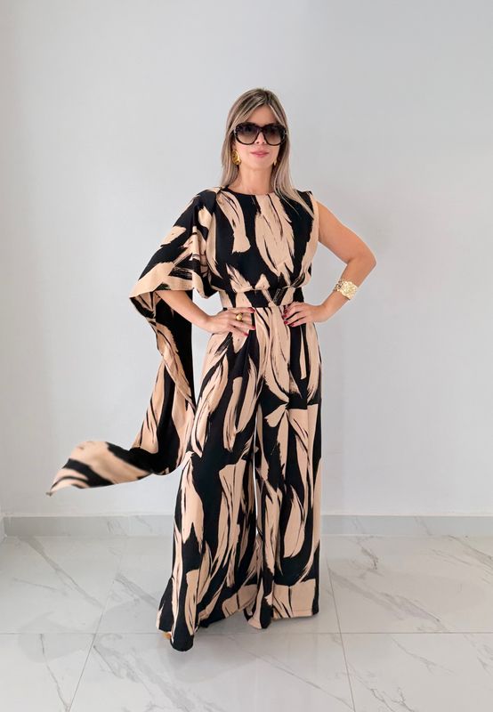 Black &amp; Nude Elegant Jumpsuit