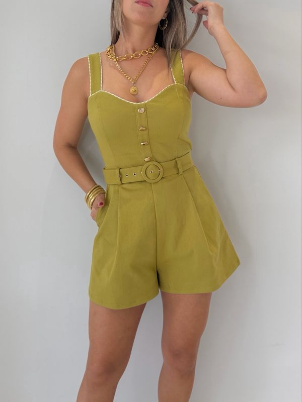 Green Casual Romper
