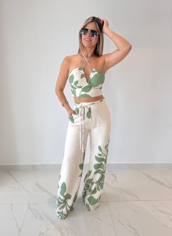 Ivory Printed Pant Set