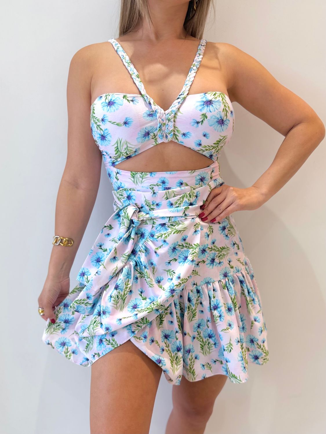 Blue Flowers Exclusive Designer Wrap Around Skirt