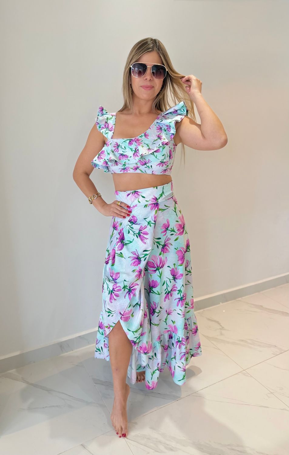 Pink Flowers Exclusive Designer Wrap Around Skirt