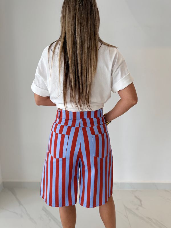 Red Stripes Jort Pant