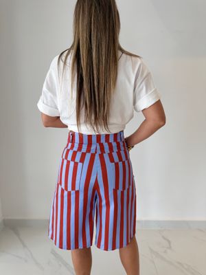 Red Stripes Jort Pant