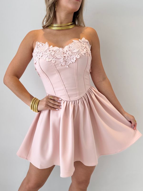 Light Pink Bustier Short Dress