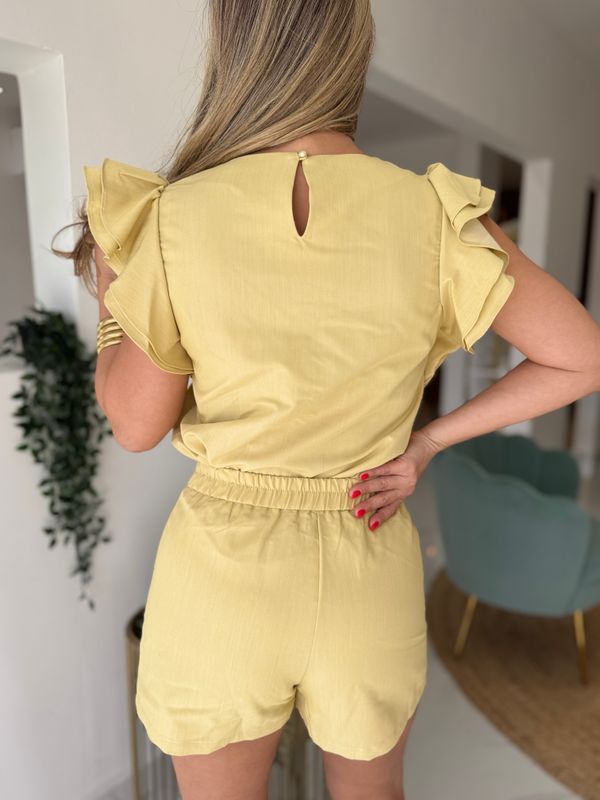 Macaroon Color Short Pant Set