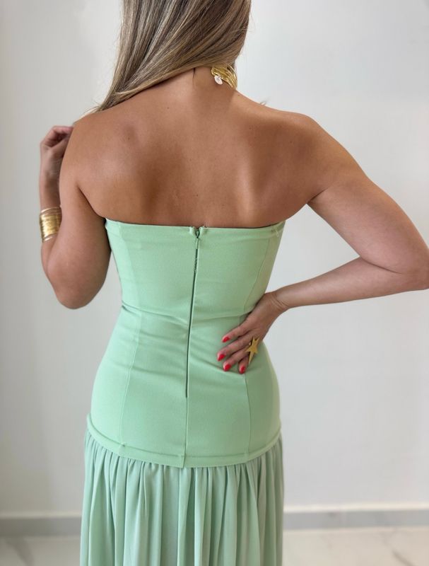 Mint Strapless Classy Dress