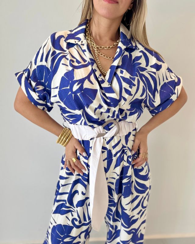 Barbados Blue Printed Exclusive Jumpsuit