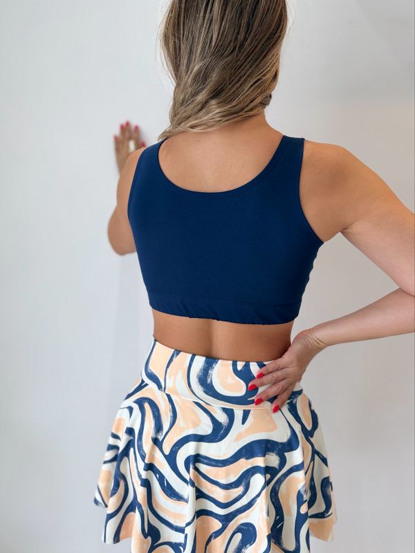 Printed Navy Skort Sport Set