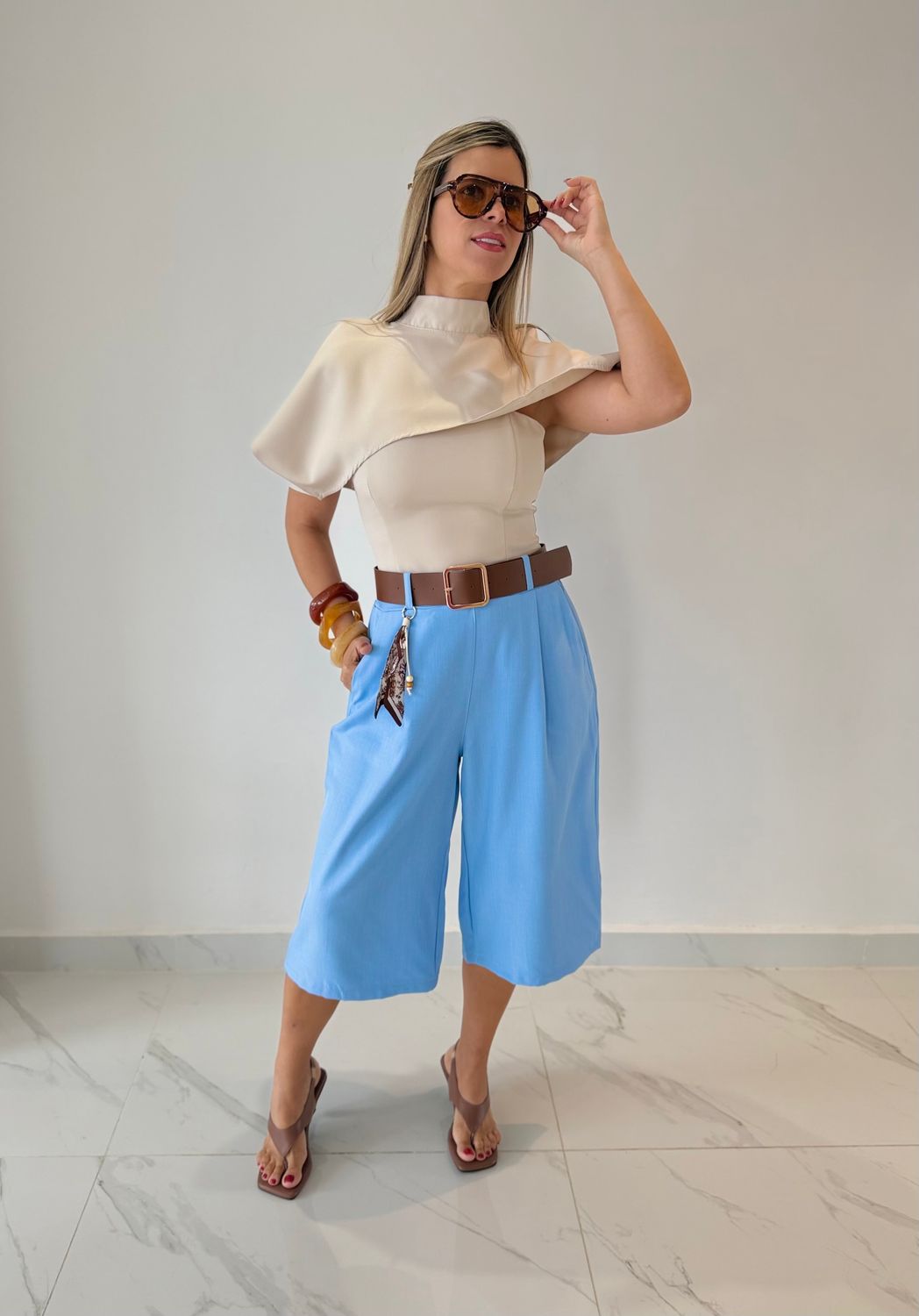 Light Blue Jorts Pants