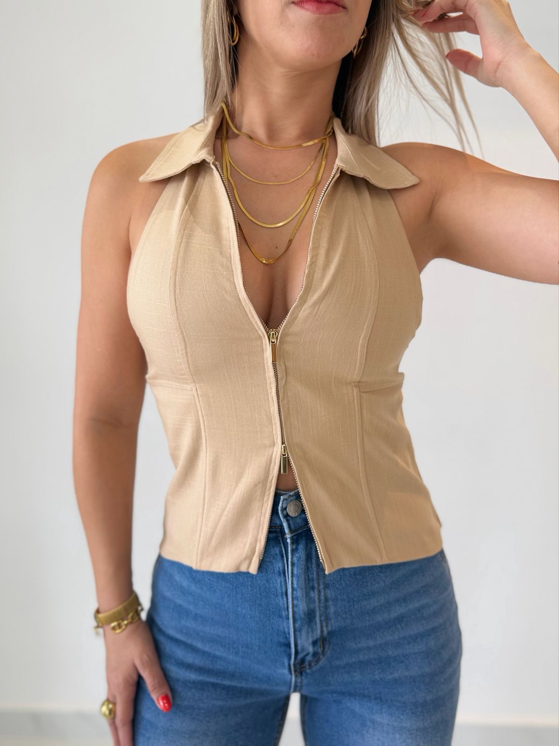 Peanut Zipper Top