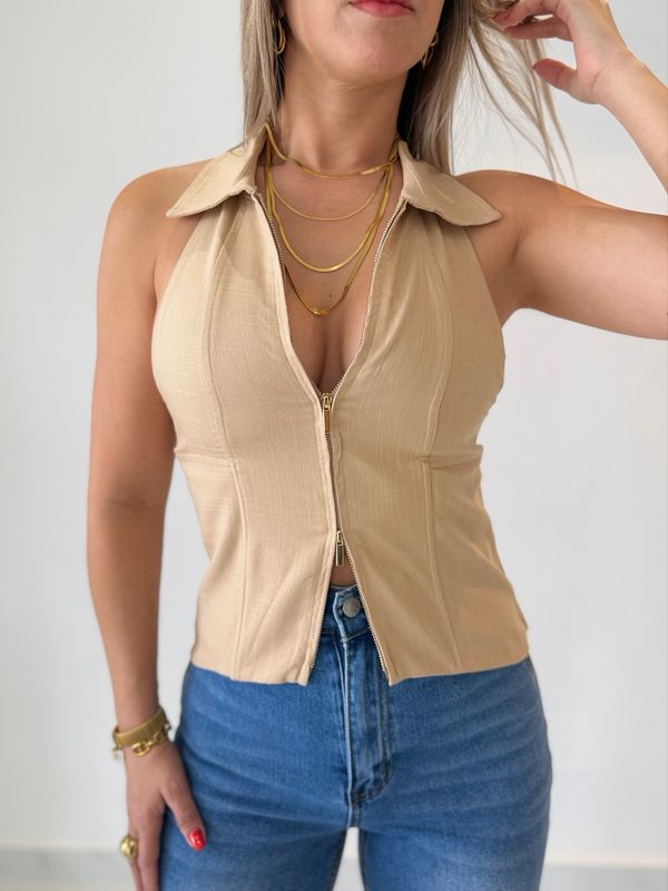 Peanut Zipper Top