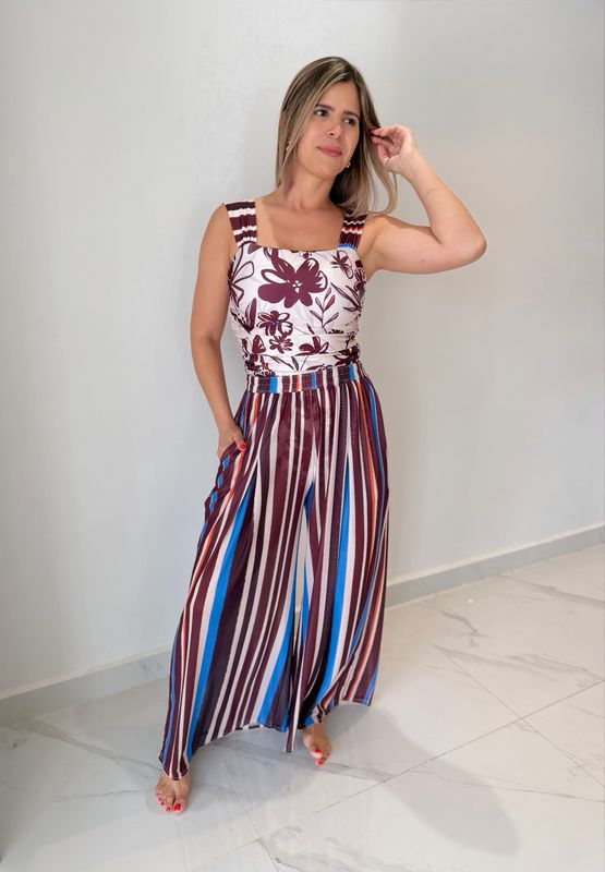 Striped Mesh Pant