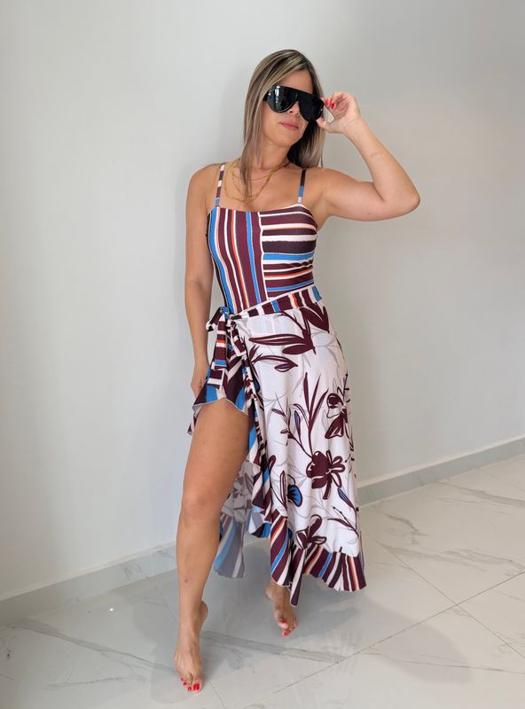 Flowers Cover Up Skirt