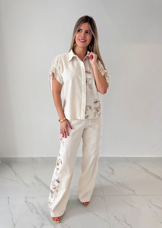 Sand Linen Exclusive Pant Set