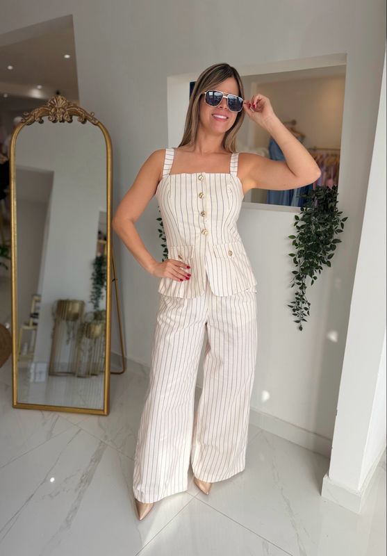 Striped Vest &amp; Pants Set