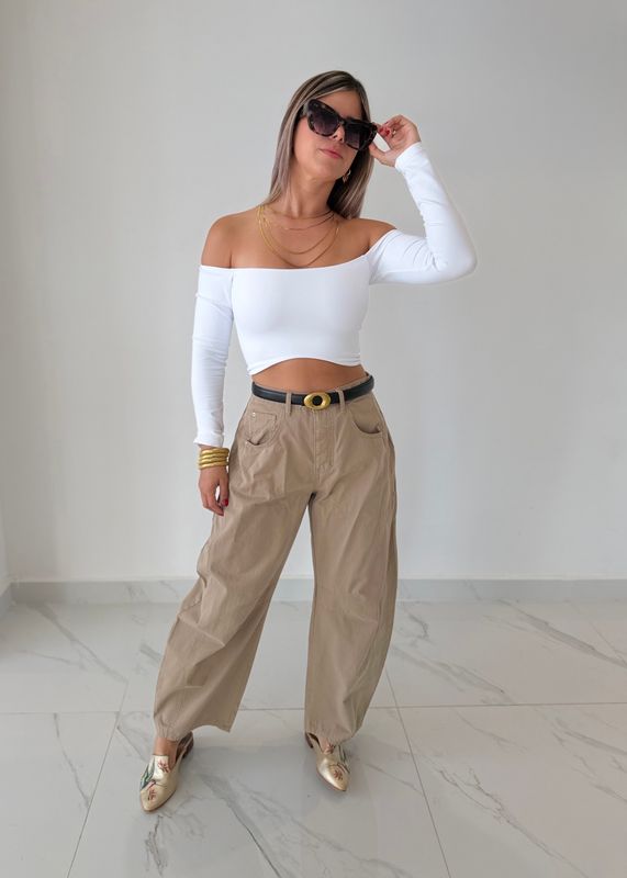 Taupe Barrel Pants