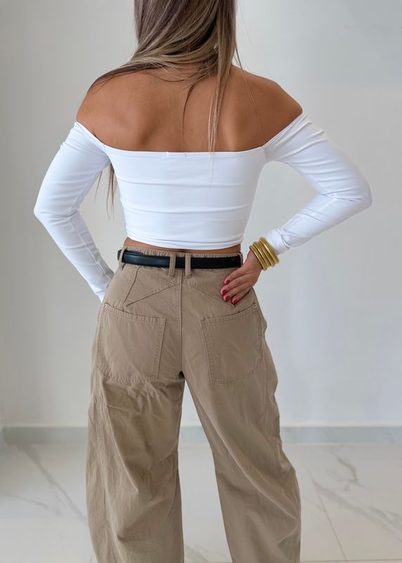 Taupe Barrel Pants