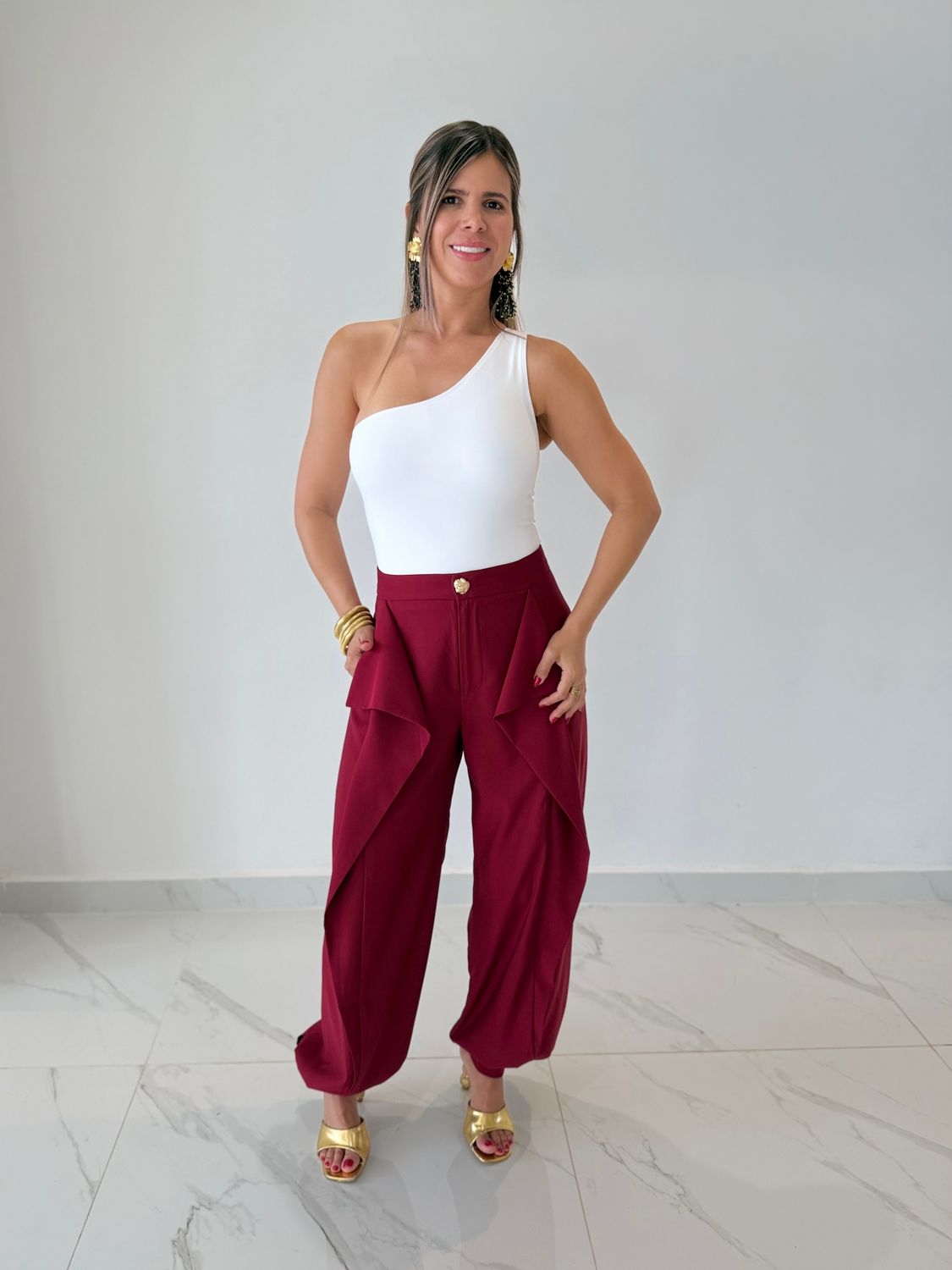 Burgundy Fashion Jogger Pant