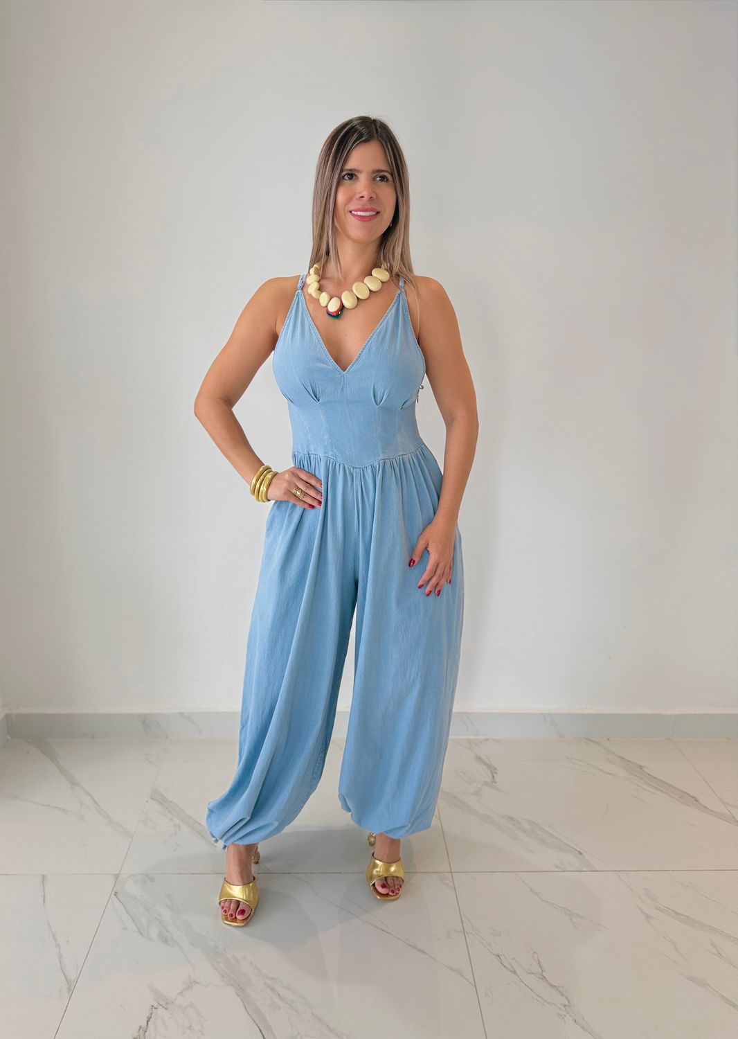 Denim Aladdin Jumpsuit