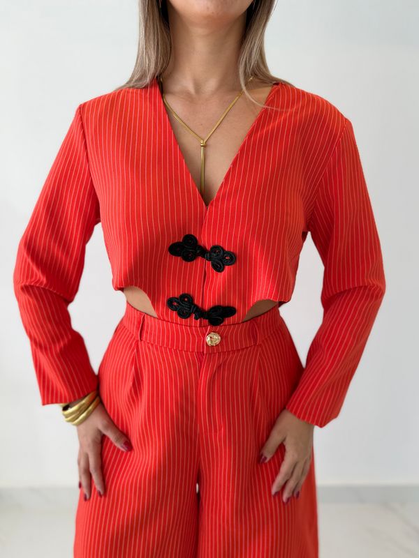 Red Fashion Jogger Set