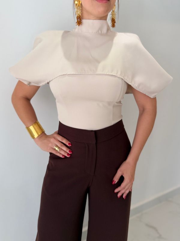 Beige Fashion 2 in 1 Top