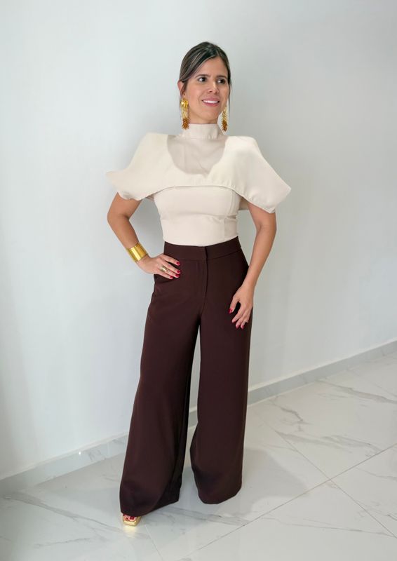 Beige Fashion 2 in 1 Top