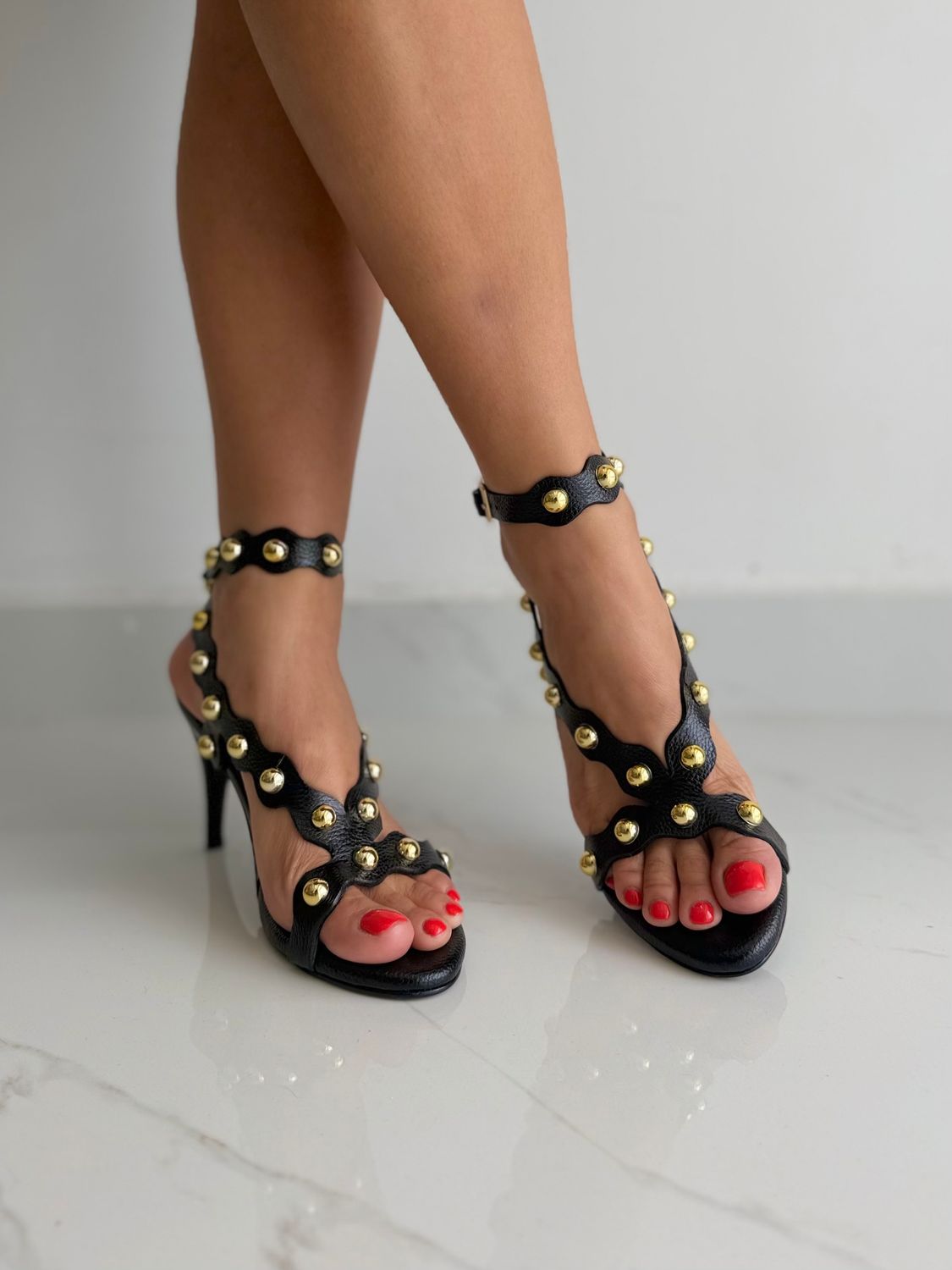 Black &amp; Gold Studs Exclusive Heels