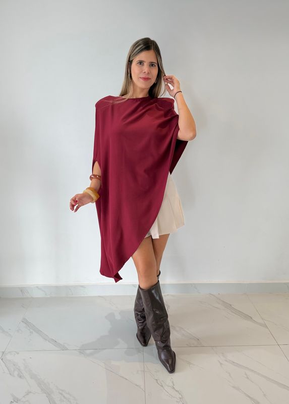 Burgundy Asimetric Blouse