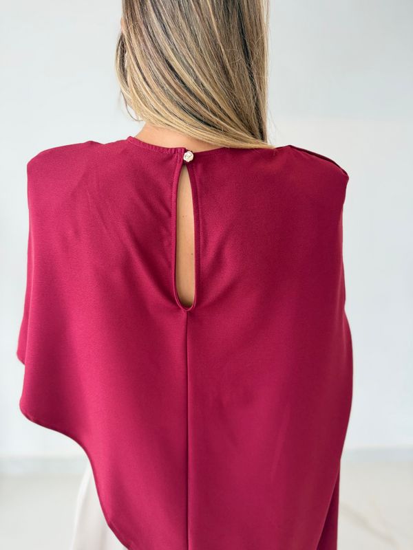 Burgundy Asimetric Blouse