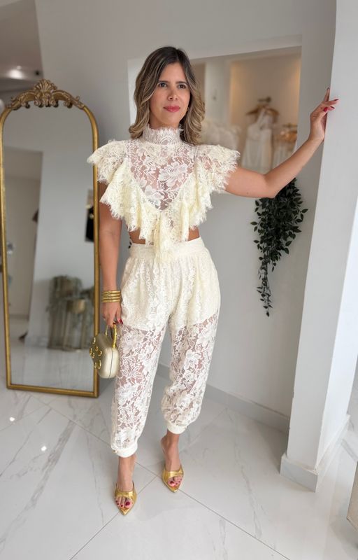 Fashion Lace Pant Set
