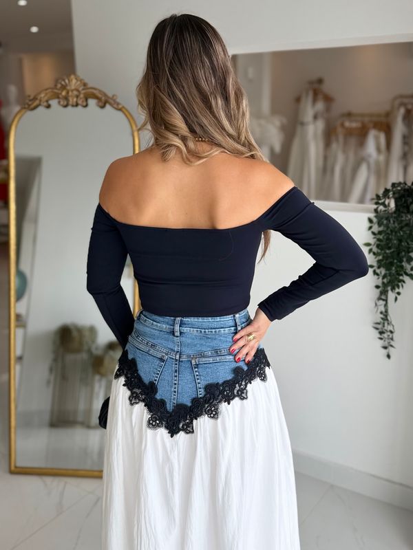 White &amp; Denim Skirt