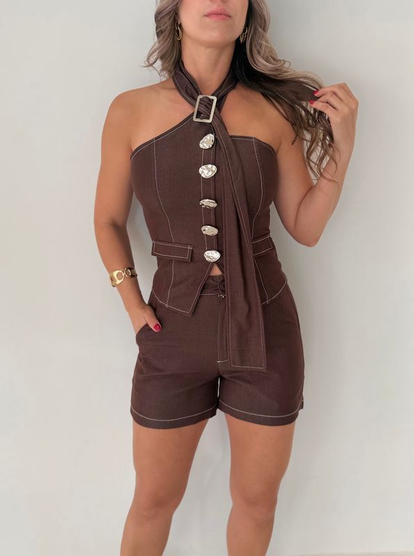 Brown Short Set