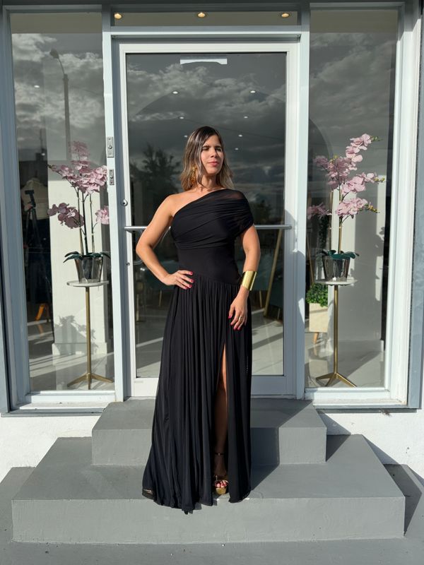 Black One Shoulder Formal Dress