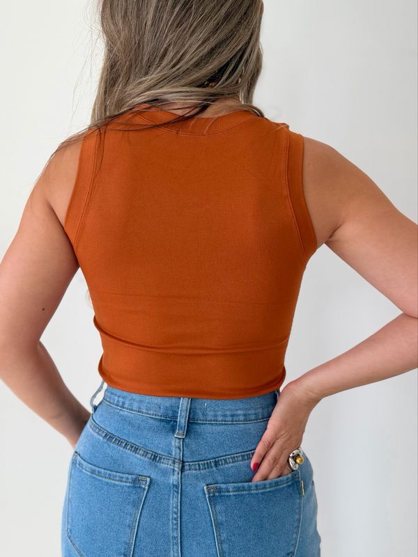 Brick Color Basic Top