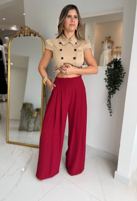 Burgundy Business Pant