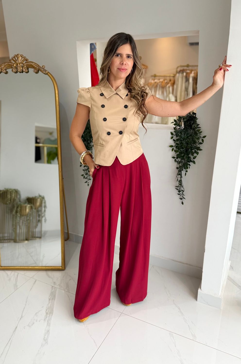 Burgundy Business Pant
