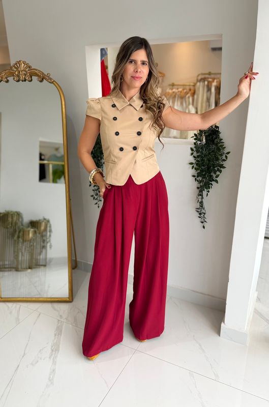 Burgundy Business Pant
