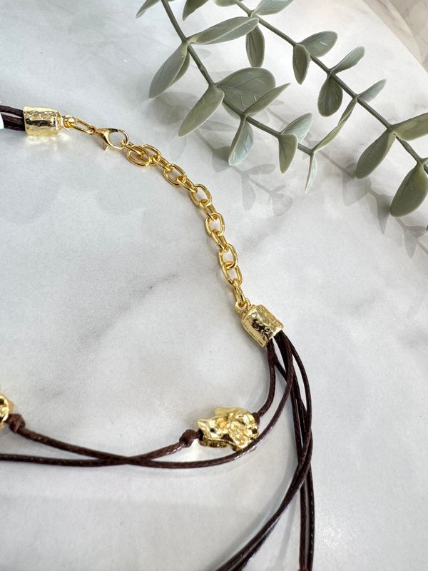 Brown &amp; Gold 6 Layers Necklace Set