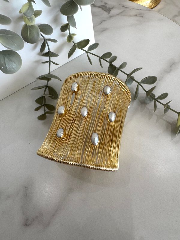 Gold Bangle Mother of Pearl