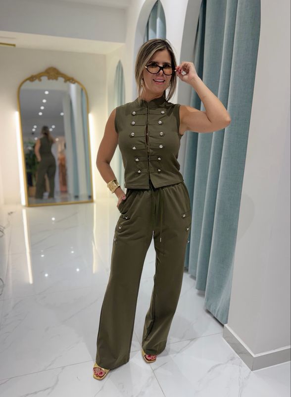 Militar Green Comfy Pant Set