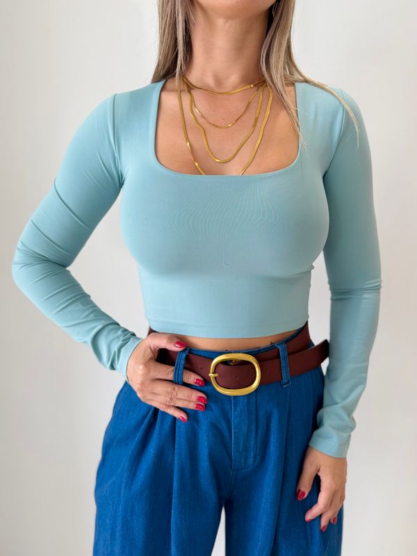 Mint Long Sleeve Basic Top
