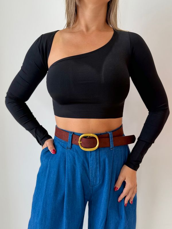Black Long Sleeve Basic Top