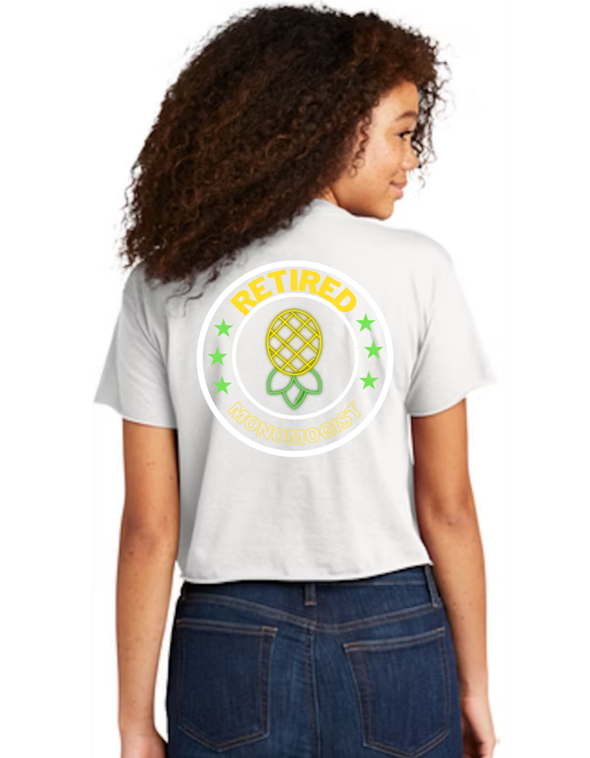 Retired Monogamist Front and Back Relaxed Crop Top