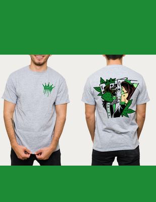 King and Queen Marijana Leaf Graphic T-Shirt