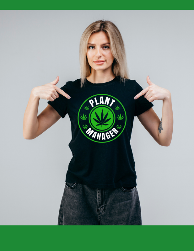 Plant Manager Marijuana Leaf Graphic T-Shirt