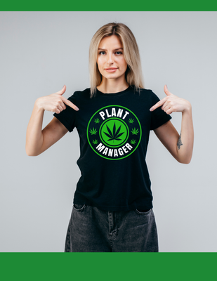 Plant Manager Marijuana Leaf Graphic T-Shirt