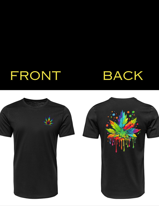 Bright Colorful Marijuana Graphic T-Shirt