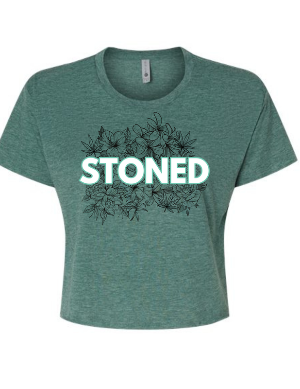 Stoned Marijuana Graphic Crop Shirt